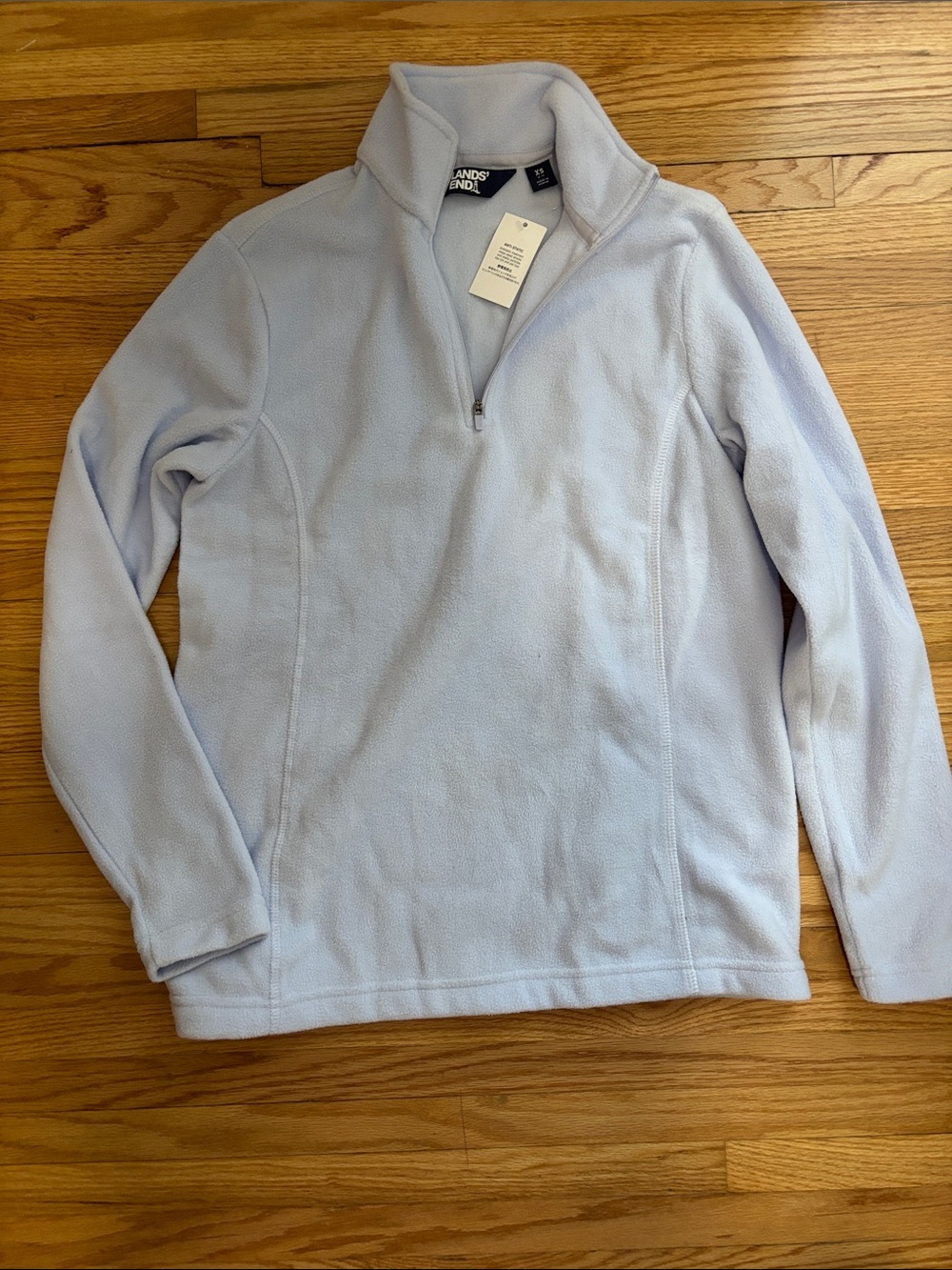 Lands' End Women’s Light Blue Quarter-Zip Fleece Pullover - NWT